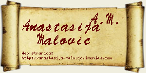 Anastasija Malović vizit kartica